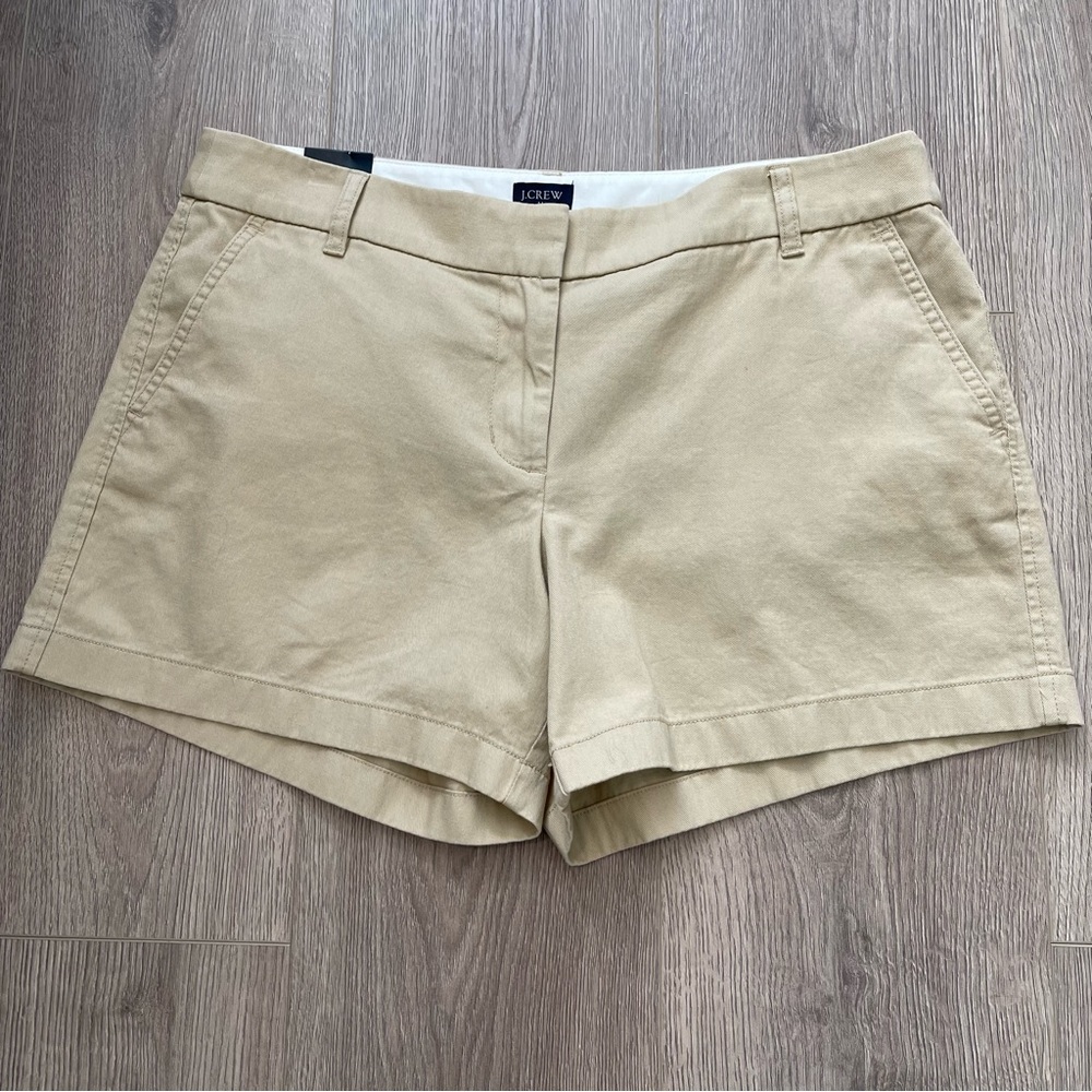 J Crew 5" Classic Chino Short Light Khaki Size 12 New